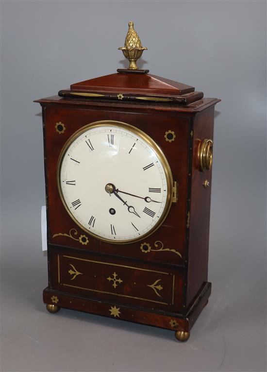 A William IV mahogany timepiece, H 41cm W 22.5cm